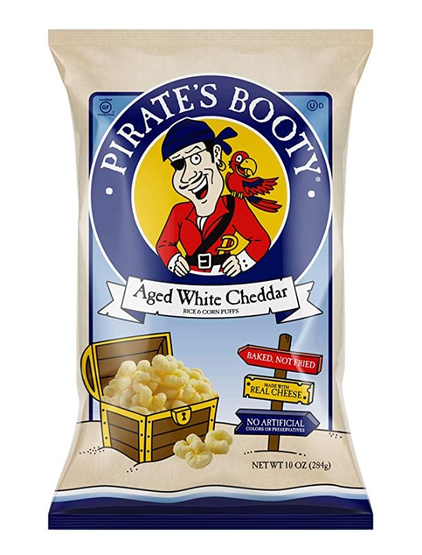 Photo 1 of 3PC LOT
Pirate's Booty Aged White Cheddar Cheese Puffs, 10oz Party Size Bag, Gluten Free, Healthy Kids Snacks, EXP 11/25/2021, 3 COUNT