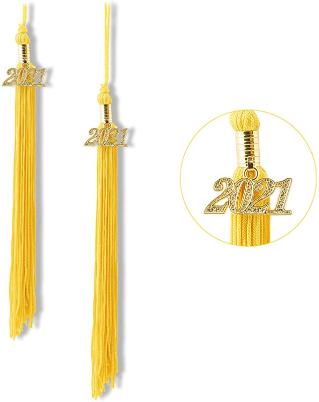 Photo 1 of 3PC LOT
Graduation Tassel 2021, Tassels for Graduation Cap 2021, 2021 Tassel Charm, 9” Graduation Tassels?Gold), 3 COUNT