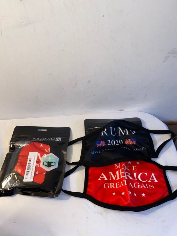 Photo 1 of 2PC LOT
2PC TRUMP 2020 FACE MASKS, 2 COUNT