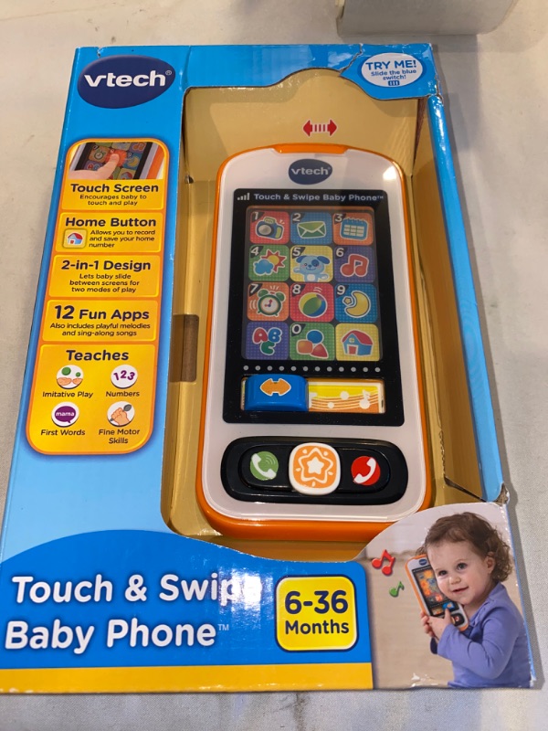 Photo 2 of VTech Touch and Swipe Baby Phone, Orange