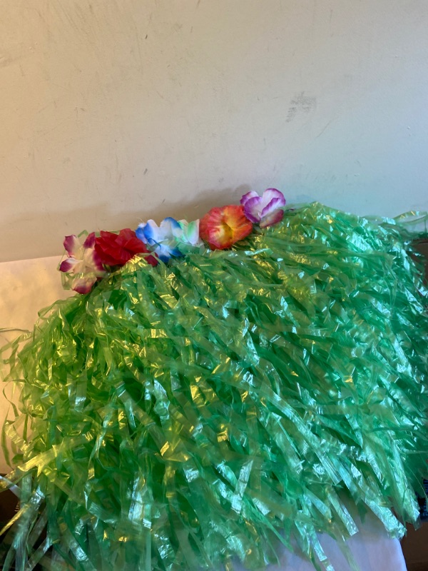 Photo 1 of Girl's Elastic Hawaiian Hula Dancer Grass Skirt with Flower Costume Set-Green
MISSING WRIST BANDS, USED, SIZE UNKNOWN 