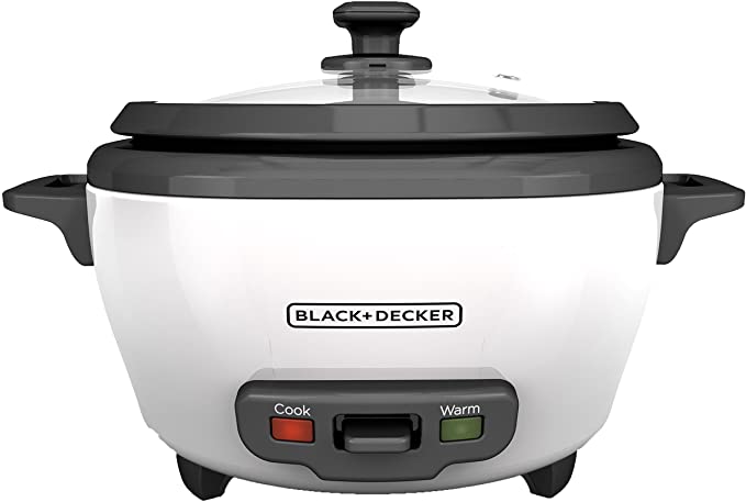 Photo 1 of BLACK+DECKER Rice Cooker, 6-cup, White, USED, HAS SCRATCHES 