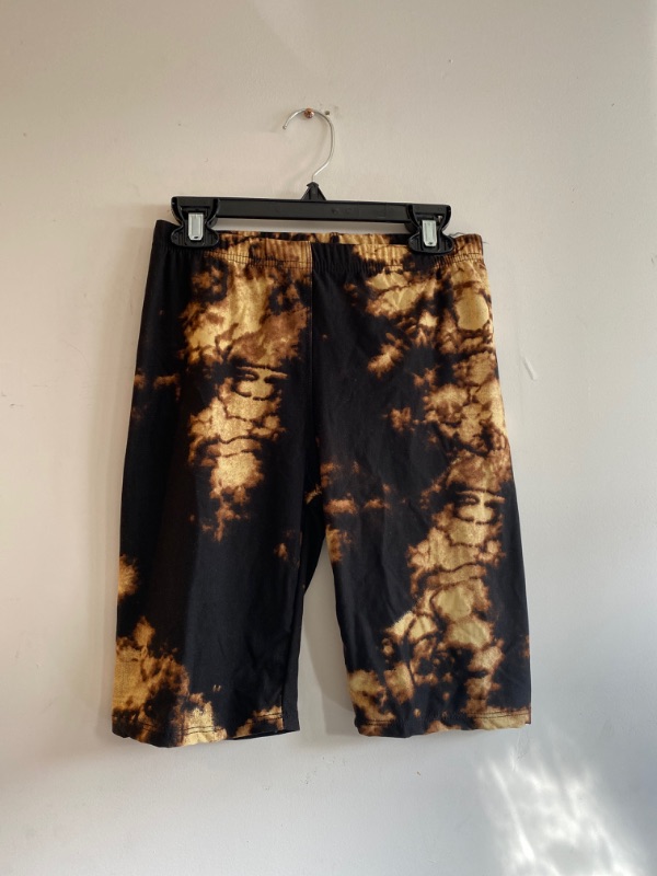 Photo 1 of BIKER SHORTS, MARBLE BLACK AND TAN, SIZE S