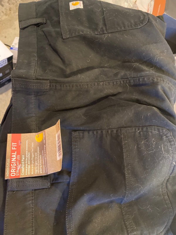 Photo 2 of Carhartt Women's Original Fit Crawford Pant, SIZE 22W REGULAR 
BLACK, HAS PET FUR ON IT 