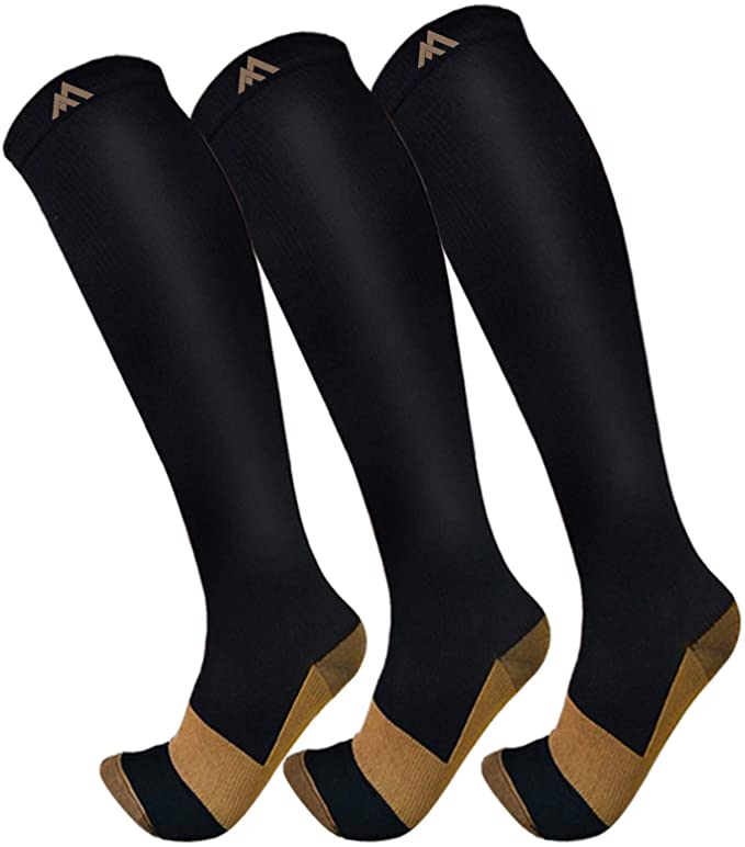 Photo 1 of 3 Pack Copper Compression Socks - Compression Socks Women & Men Circulation - Best for Medical,Running,Athletic, SIZE L/XL