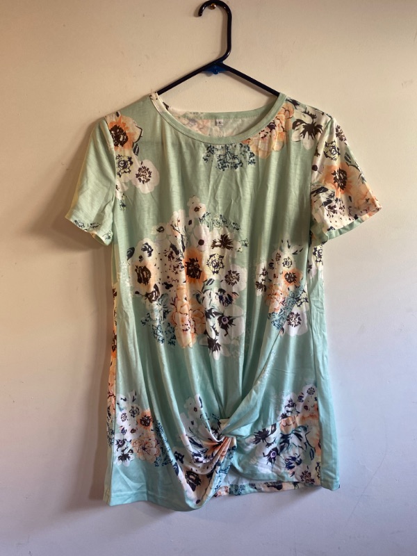 Photo 1 of WOMEN'S TEAL FLORAL PRINT, SIZE S 