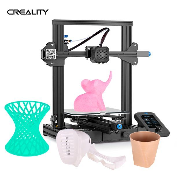 Photo 1 of Creality 3D Ender-3 V2 3D Printer Kit All-Metal Integrated Structure Silent Mainboard New UI Display Screen Support Resume Printing 220*220*250mm Build Volume
