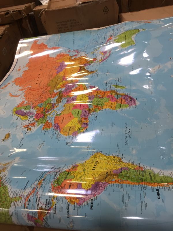 Photo 2 of 48x78 World Classic Premier Wall Map Mega Poster (48x78 Laminated)