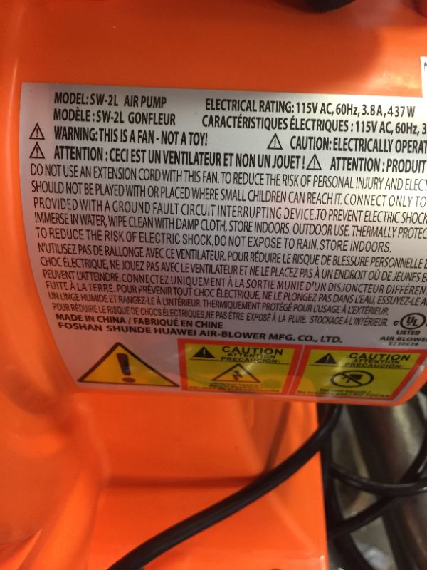 Photo 1 of air pump color orange 