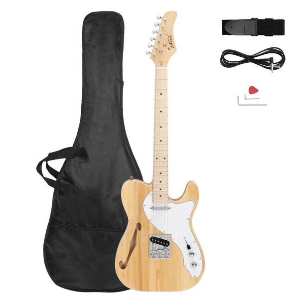 Photo 1 of New Glarry Semi-Hollow Body T Style F Hole Electric Guitar with Gig Bag 5 Color Color Wood
