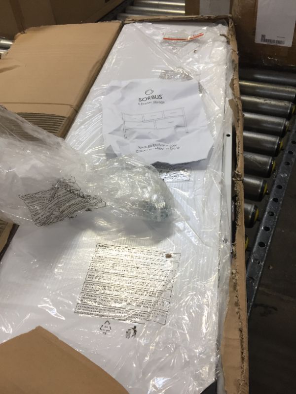 Photo 1 of Sorbus Dresser with 5 Drawers – Furniture Storage Chest for Kid’s, Teens, Bedroom, Nursery, Playroom, Clothes, Toys – Steel Frame, Wood Top, Fabric Bins (Pastel Pink)