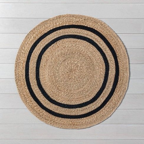 Photo 1 of 5' Round Jute Stripe Rug - Hearth & Hand™ with Magnolia