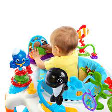 Photo 1 of Baby Einstein Rhythm of the Reef Baby Activity Saucer Bouncer Play Center w/ 360 Degree Rotating Seat, Soothing Ocean Sounds, & Adjustable Height