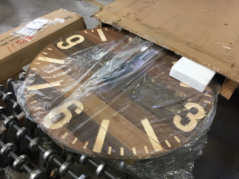 Photo 1 of 30 Round Wall Clock Cappuccino Wood - 3R Studios