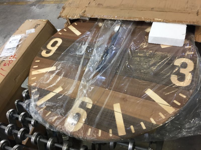 Photo 1 of 30 Round Wall Clock Cappuccino Wood - 3R Studios