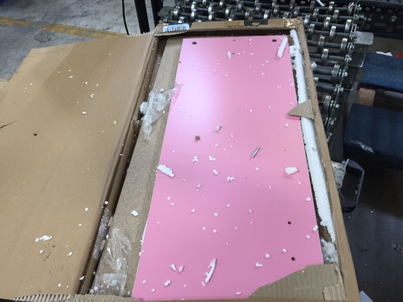 Photo 1 of 14035PI Simplistic Study Table, Pink & White
