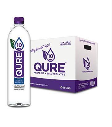 Photo 1 of (Pack of 12) QURE Water, Premium 10 pH Ionized Alkaline Bottled Water, Silky Smooth Taste Infused with Electrolytes, 33.8 fl oz (1 Liter)
