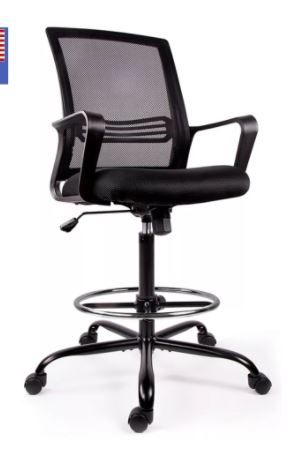 Photo 1 of USA STOCK Drafting Chair Tall Office Chair for Standing Desk Drafting Mesh Table Chair with Foot Ring
