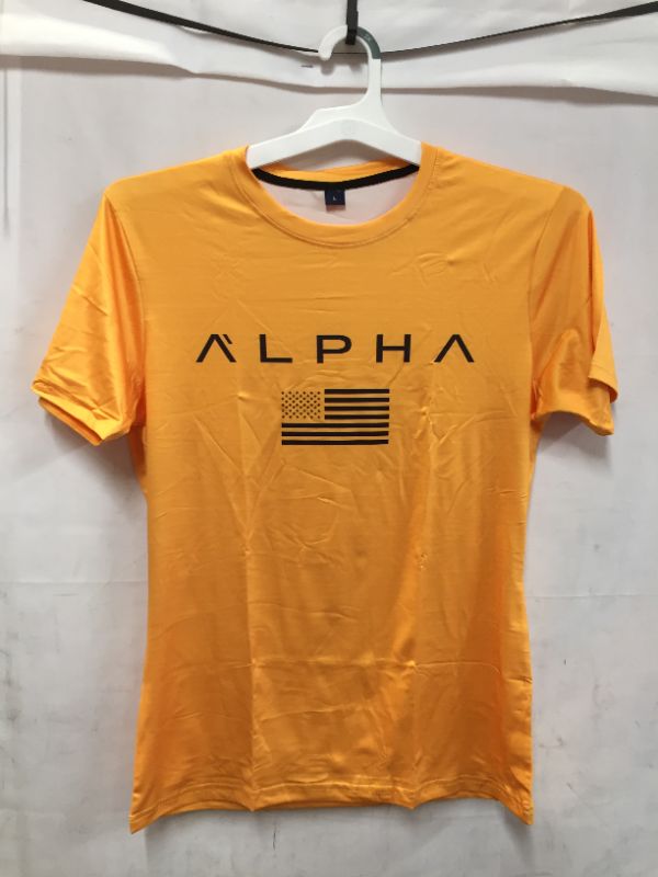 Photo 1 of alpha compression shirt workout shirt yellow size Large
