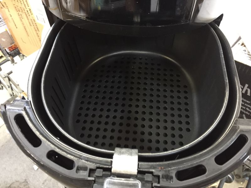 Photo 1 of 8-in-1 5.8 Qt. Black Electric Air Fryer with Recipe Book