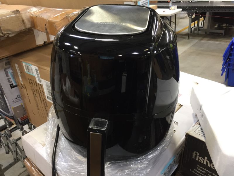 Photo 1 of 8-in-1 5.8 Qt. Black Electric Air Fryer with Recipe Book