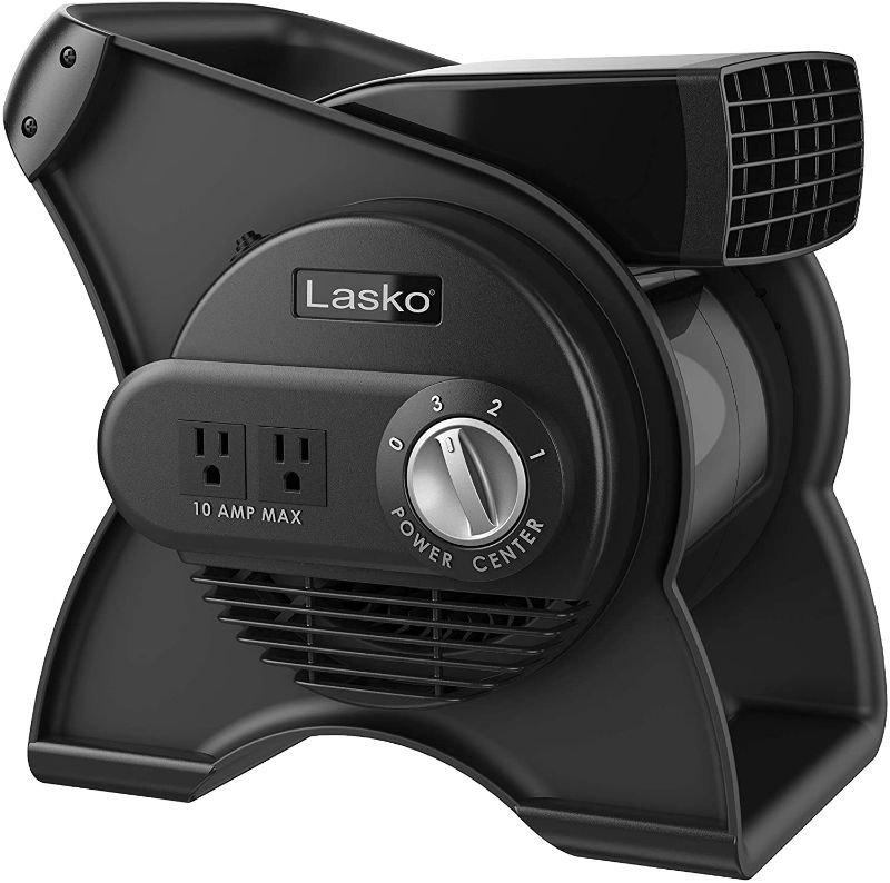Photo 1 of Lasko U12104 High Velocity Pro Pivoting Utility Fan for Cooling, Ventilating, Exhausting and Drying at Home, Job Site and Work Shop, 12.2 x 9.6 x 12.3 inches, Black 12104
