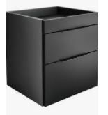 Photo 4 of Rest Rite Cyrus Modern Double Drawer 17.7 H x 15.8 W Nightstand, black 
