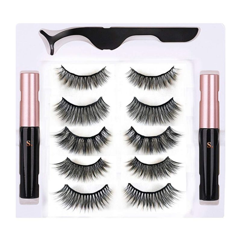 Photo 1 of [2021 Upgraded 3D] 5 Pairs Reusable Magnetic Eyelashes and Eyeliner Kit, Best Magnetic Eyeliner for Natural Magnetic Lashes Set, Comes With 2 Tubes of Magnetic Eyeliner-Waterproof & Easy to Use Cruelty Free (factory sealed)