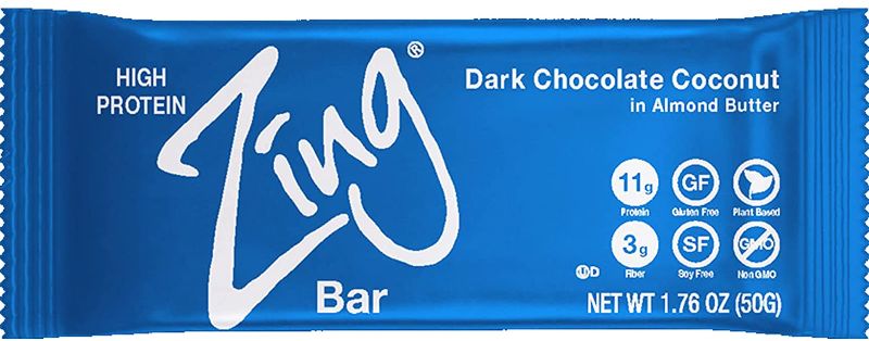 Photo 1 of Zing Plant Based Protein Bar | Dark Chocolate Coconut , 12 Count | Macaroon Style Shaved Coconut | 11g Protein and 3g Fiber | Vegan, Gluten Free, Non GMO | Created by Professional Nutritionists
exp oct 20 2021 (factory sealed)