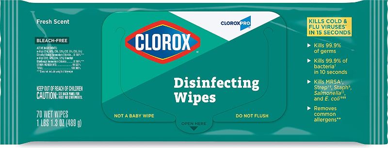 Photo 1 of 2 pack - CloroxPro Disinfecting Wipes, Bleach-Free, Fresh Scent, 70 Count
