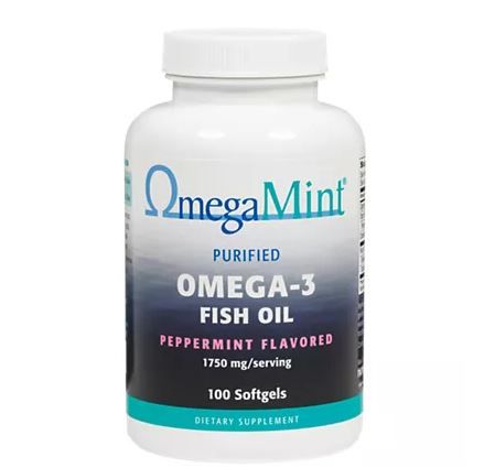 Photo 1 of  Omega Mint Purified Fish Oil, 1700 mg, 100 softgels - best by 1-2022

