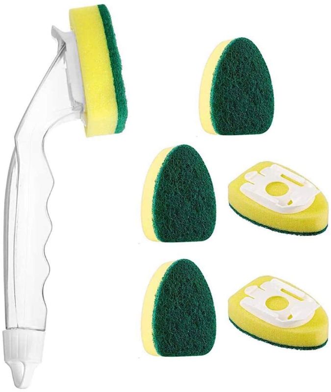 Photo 1 of 2 pack - Dishwand Refill Sink Clean Sponge Brush Refill Replacement Heads Non-Scratch Kitchen Dish Scrubber Pads
