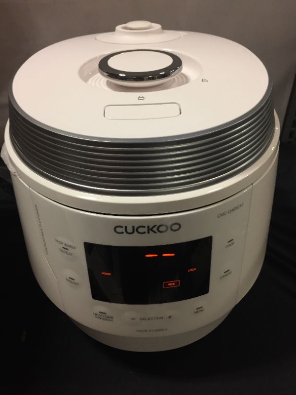 Photo 2 of Cuckoo CMC-QSB501S, Q5 Premium 8 in 1 Multi (Pressure, Slow, Rice Cooker, Browning Fry, Steamer, Warmer, Yogurt, Soup Maker) Stainless Steel, Mad, Q50 Stainless Non-Stick Coating, GOLD/WHITE
