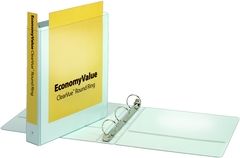 Photo 1 of  EconomyValue ClearVue Round Ring Binder, 1.5 in , W O Packaging, White 3 ring binders 12 pack 
