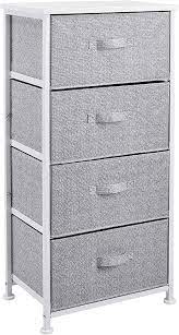 Photo 1 of Amazon Basics Fabric 4-Drawer Storage Organizer Unit for Closet, White
