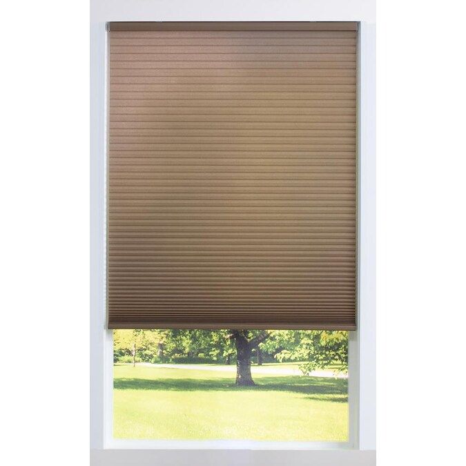 Photo 1 of 45-in x 84-in Brown Linen Light Filtering Cordless Cellular Shade
