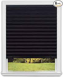 Photo 1 of 36in. Blackout Pleated Paper Shades (2pk) and Mini Shade (2pk) - Black