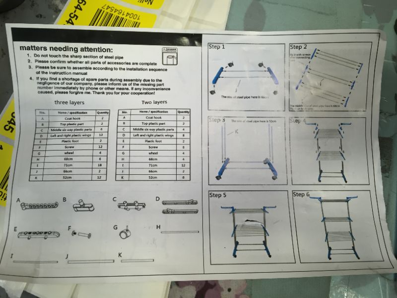 Photo 3 of 4 Tier Clothing Drying Rack with Wheels