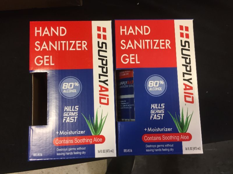 Photo 2 of 2x SupplyAID 80 Alcohol Hand Sanitizer Gel w/Soothing Aloe FDA 74035-1051-5, 16 Fl Oz, Pack of 2