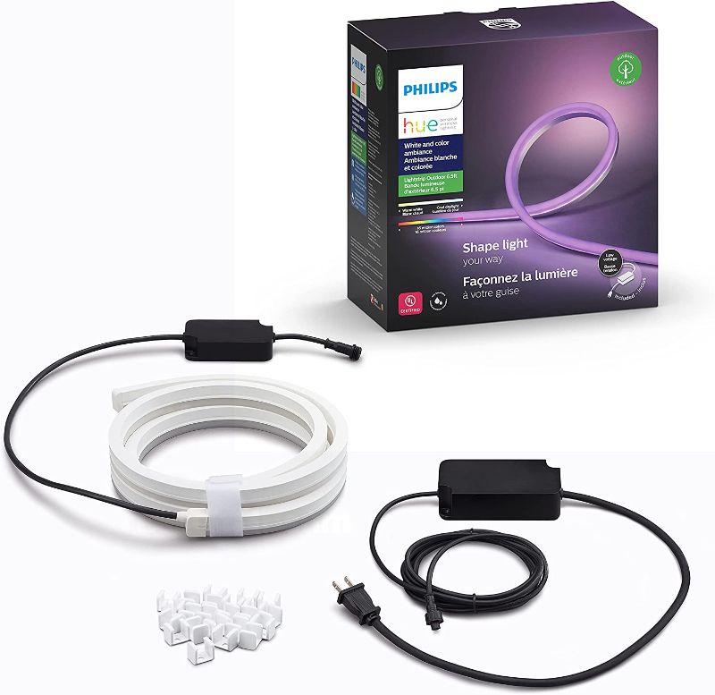 Photo 1 of  led rope light that is green---Philips Hue Smart Outdoor Lightstrip, 2m/7ft,
