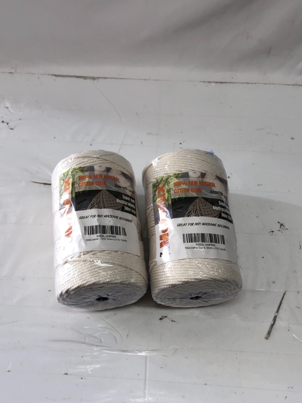 Photo 1 of 2 PACK RAW NATURAL COTTON CORD 218 YARDS PER ROLL 