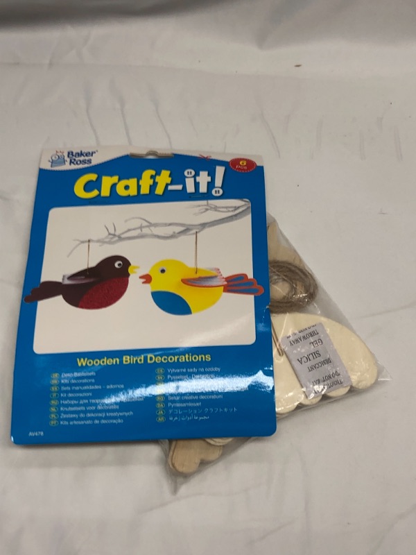 Photo 1 of 6 PACK WOODEN BIRD CRAFT DECORATIONS 