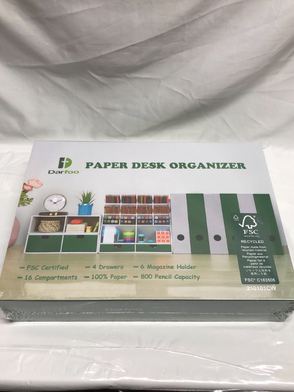 Photo 1 of PAPER DESK ORGANIZER GREEN 
