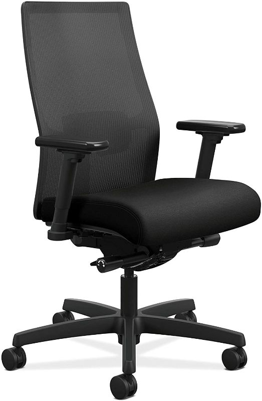 Photo 1 of Ignition 2.0 Mid-Back Adjustable Lumbar Office Chair Black - HON