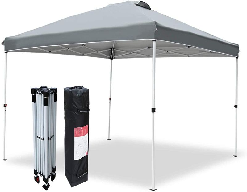 Photo 1 of  Pop Up Canopy Tent, 10x10 FT One Push Easy Up Commercial Instant Foldable and Height Adjustable Party Outdoor Patio Camping Shelter Grey