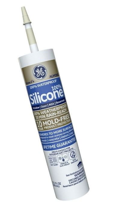 Photo 1 of 2) GE Almond Window and Door Sealant, Silicone, 10.1 oz Cartridge GE5096