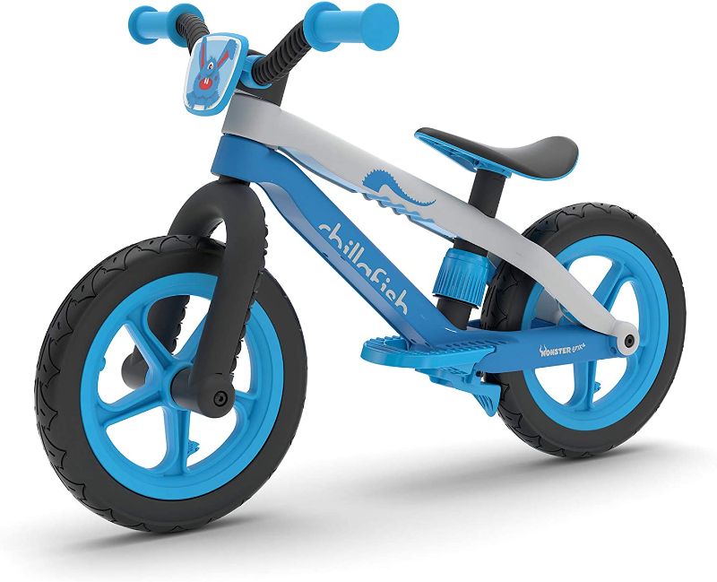 Photo 1 of MISSING A WHEEL 
Chillafish Bmxie² Lightweight Balance Bike with Integrated Footrest and Footbrake for Kids Ages 2 to 5 Years, 12-inch Airless Rubberskin Tires, Adjustable Seat Without Tools, Blue
