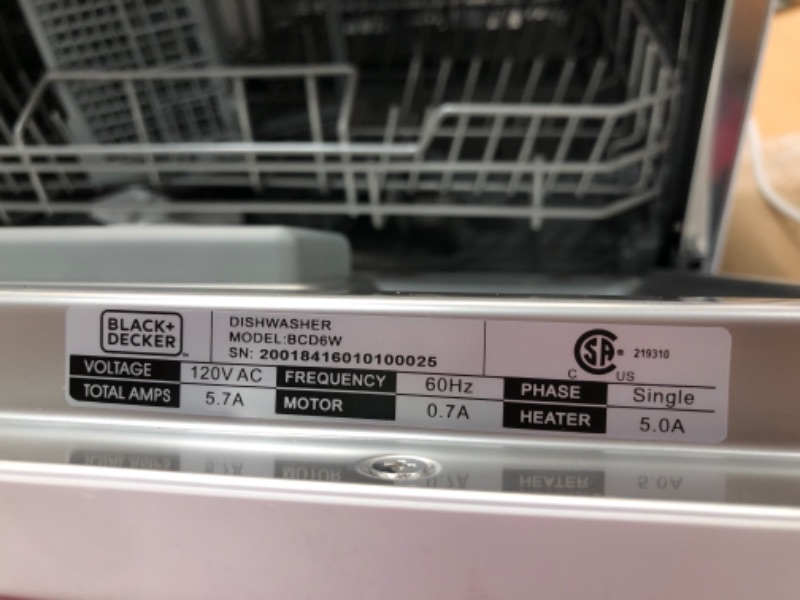 Photo 5 of BLACK+DECKER Compact Countertop Dishwasher, BCD6W