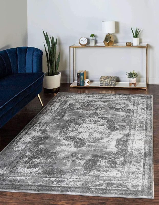 Photo 1 of 
Unique Loom Sofia Collection Area Traditional Vintage Rug, French Inspired Perfect for All Home Décor, 7' 0 x 10' 0 Rectangular, Gray