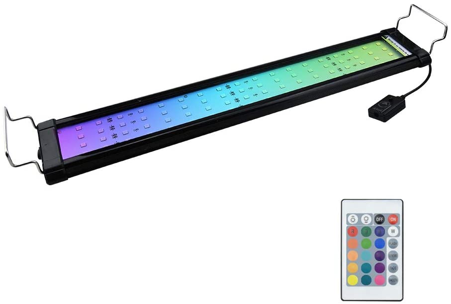 Photo 1 of Bonlux RGB LED Aquarium Light - Color Changing LED Fish Tank Hood Light with Extendable Brackets, Dimmable RGB LED Light for Freshwater Saltwater Marine Full Spectrum Light